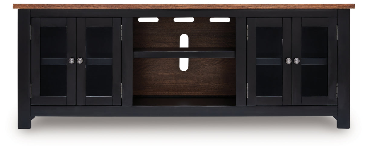 Wildenauer Brown/Black 76" TV Stand from Ashley - Luna Furniture