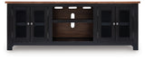 Wildenauer Brown/Black 76" TV Stand from Ashley - Luna Furniture