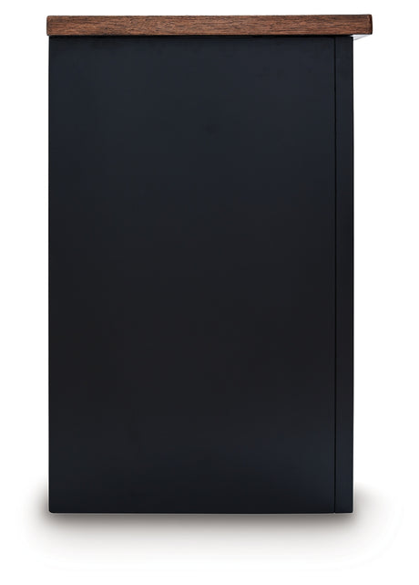 Wildenauer Brown/Black 76" TV Stand with Electric Fireplace from Ashley - Luna Furniture
