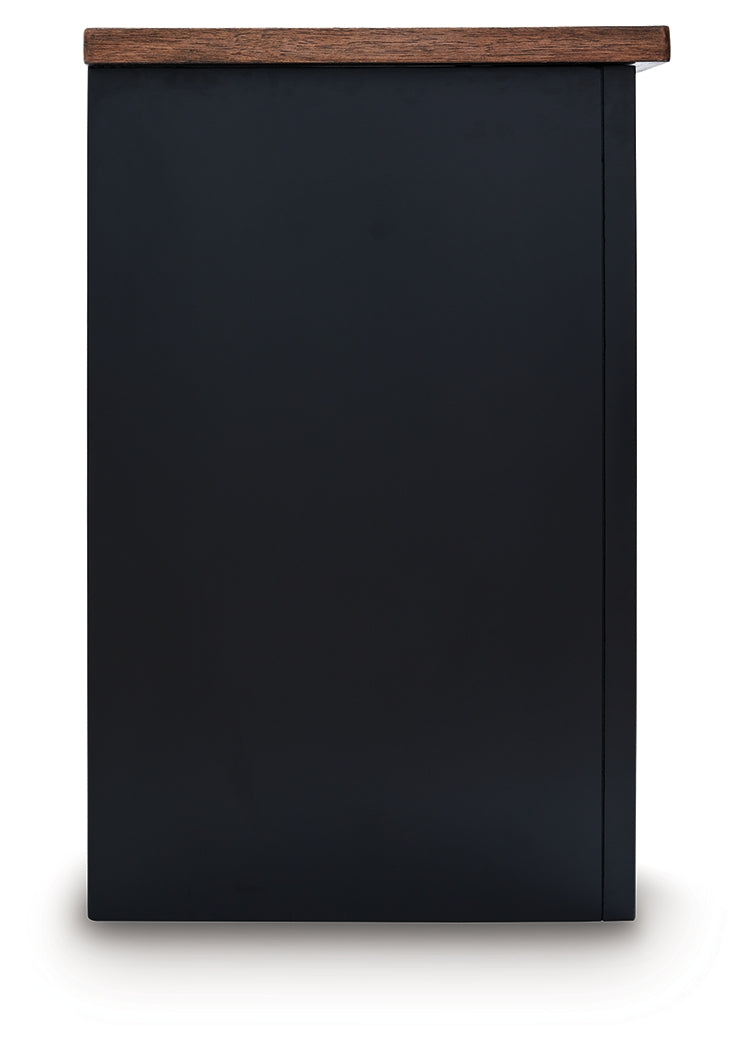 Wildenauer Brown/Black 76" TV Stand with Electric Fireplace from Ashley Furniture - Luna Furniture