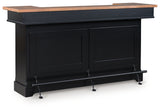 Wildenauer Brown/Black 78" Bar from Ashley - Luna Furniture