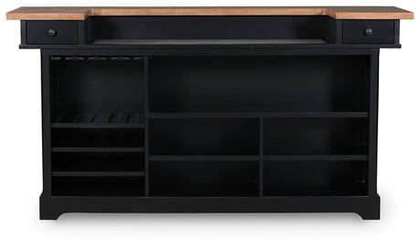 Wildenauer Brown/Black 78" Bar from Ashley - Luna Furniture