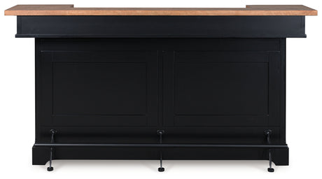 Wildenauer Brown/Black 78" Bar from Ashley - Luna Furniture