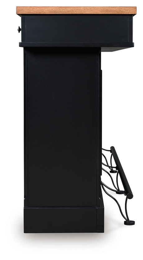 Wildenauer Brown/Black 78" Bar from Ashley - Luna Furniture