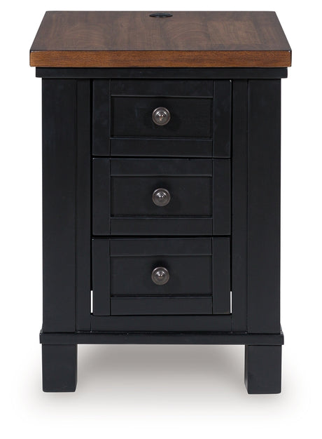 Wildenauer Brown/Black Chairside End Table from Ashley - Luna Furniture