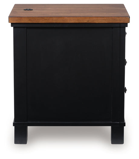 Wildenauer Brown/Black Chairside End Table from Ashley - Luna Furniture