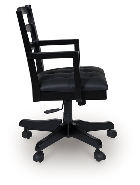 Wildenauer Brown/Black Home Office Desk Chair from Ashley - Luna Furniture