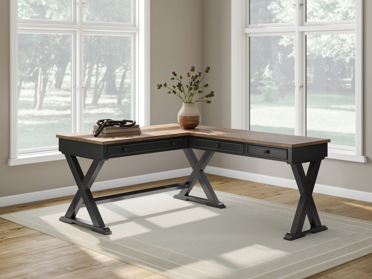 Wildenauer Brown/Black Home Office Desk from Ashley - Luna Furniture