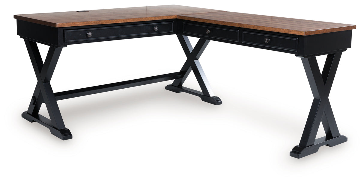 Wildenauer Brown/Black Home Office Desk from Ashley - Luna Furniture