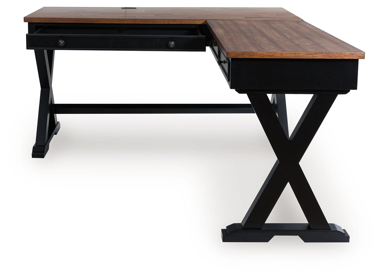 Wildenauer Brown/Black Home Office Desk from Ashley - Luna Furniture