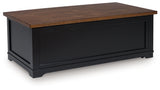 Wildenauer Brown/Black Lift-Top Coffee Table from Ashley - Luna Furniture