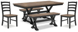 Wildenauer Dining Table, 2 Chairs and 2 Benches from Ashley - Luna Furniture