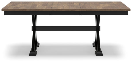 Wildenauer Dining Table and 6 Chairs and Bench in Brown/Black from Ashley - Luna Furniture