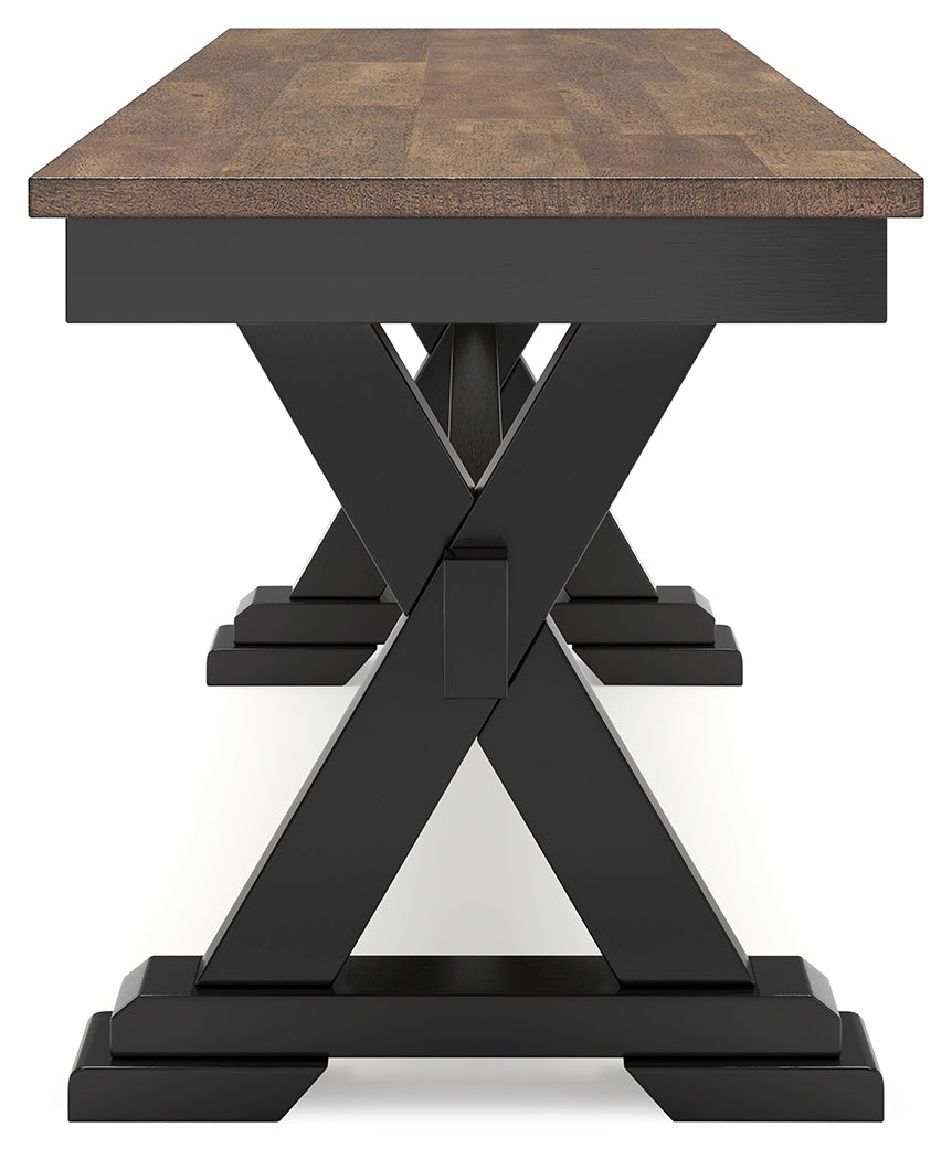 Wildenauer Dining Table and 6 Chairs and Bench in Brown/Black from Ashley - Luna Furniture