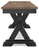 Wildenauer Dining Table and 6 Chairs and Bench in Brown/Black from Ashley - Luna Furniture
