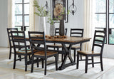Wildenauer Dining Table and 6 Chairs in Brown/Black from Ashley - Luna Furniture