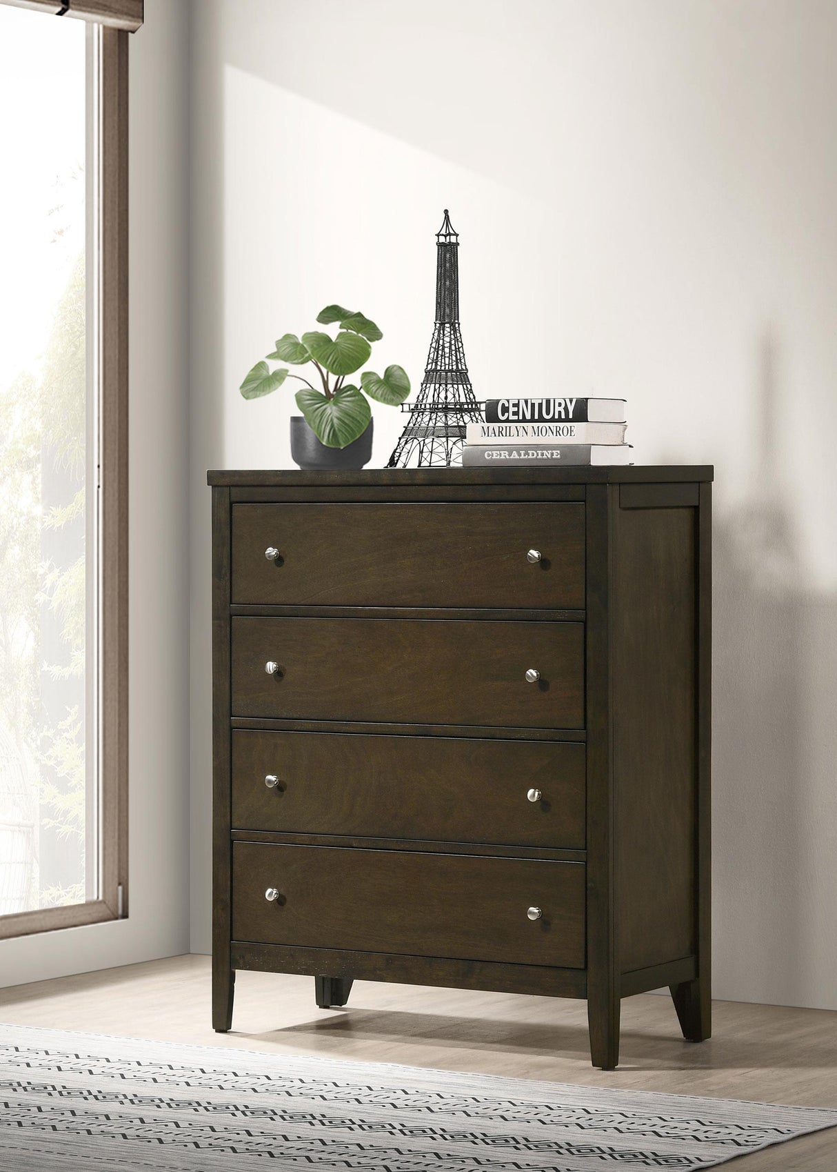 Wilkes Dark Cocoa 4-Drawer Chest from Coaster - Luna Furniture