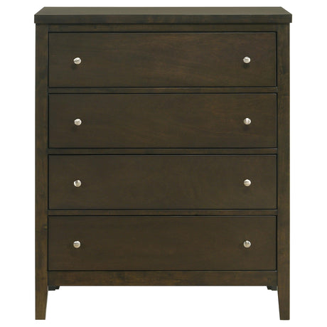 Wilkes Dark Cocoa 4-Drawer Chest from Coaster - Luna Furniture