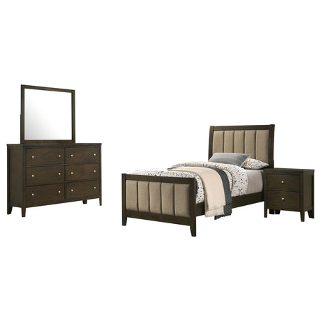 Wilkes Dark Cocoa 4-piece Twin Bedroom Set from Coaster - Luna Furniture