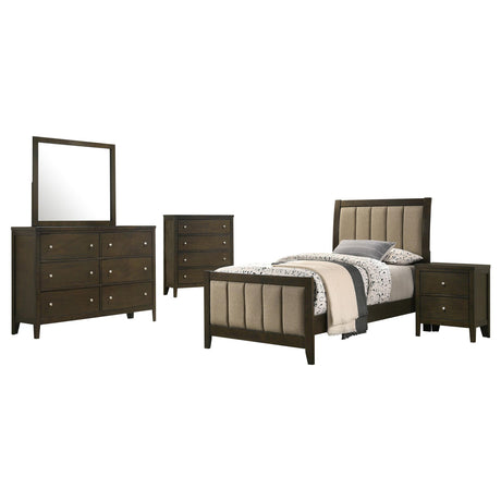 Wilkes Dark Cocoa 5-piece Twin Bedroom Set from Coaster - Luna Furniture