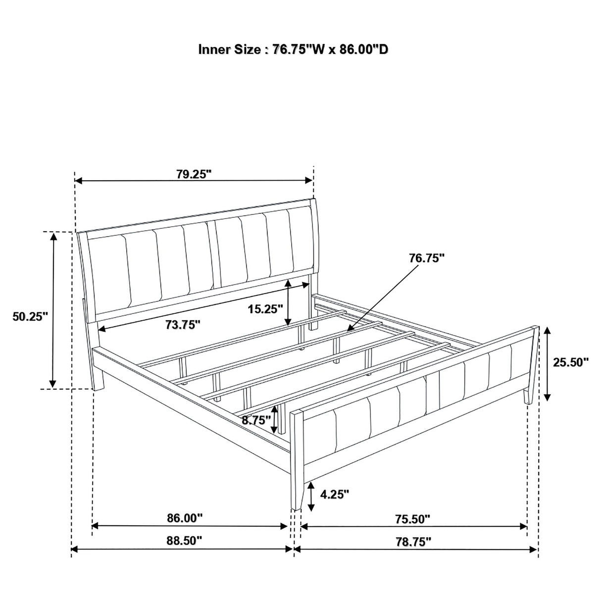 Wilkes Dark Cocoa 51-inch Upholstered California King Bed from Coaster - Luna Furniture