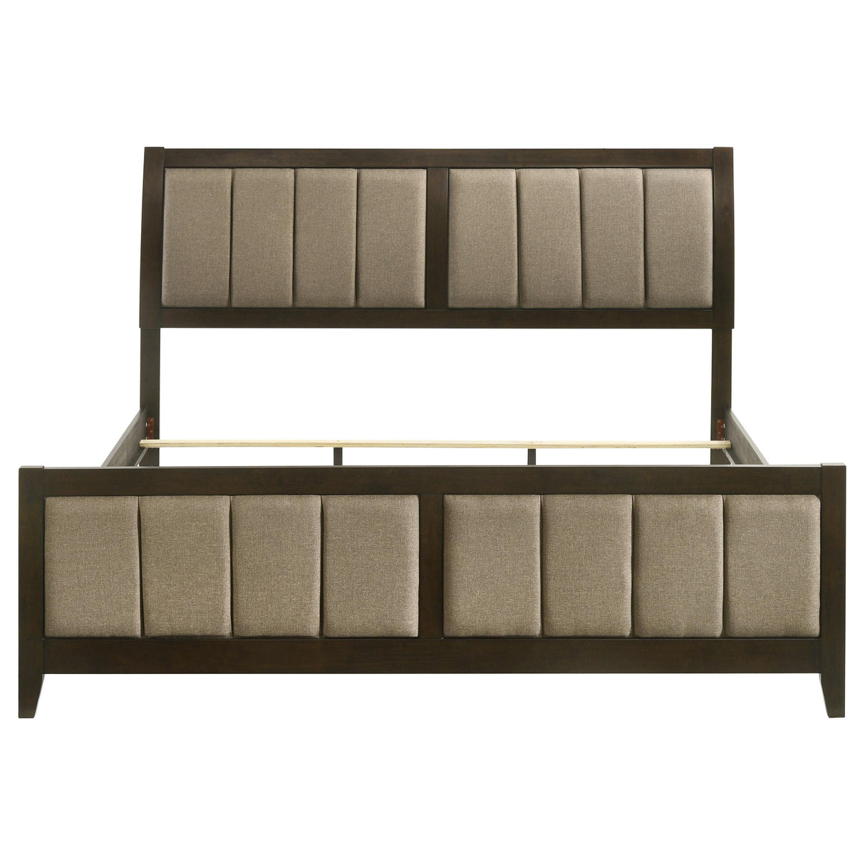 Wilkes Dark Cocoa Upholstered Eastern King Bed from Coaster - Luna Furniture