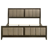 Wilkes Dark Cocoa Upholstered Eastern King Bed from Coaster - Luna Furniture