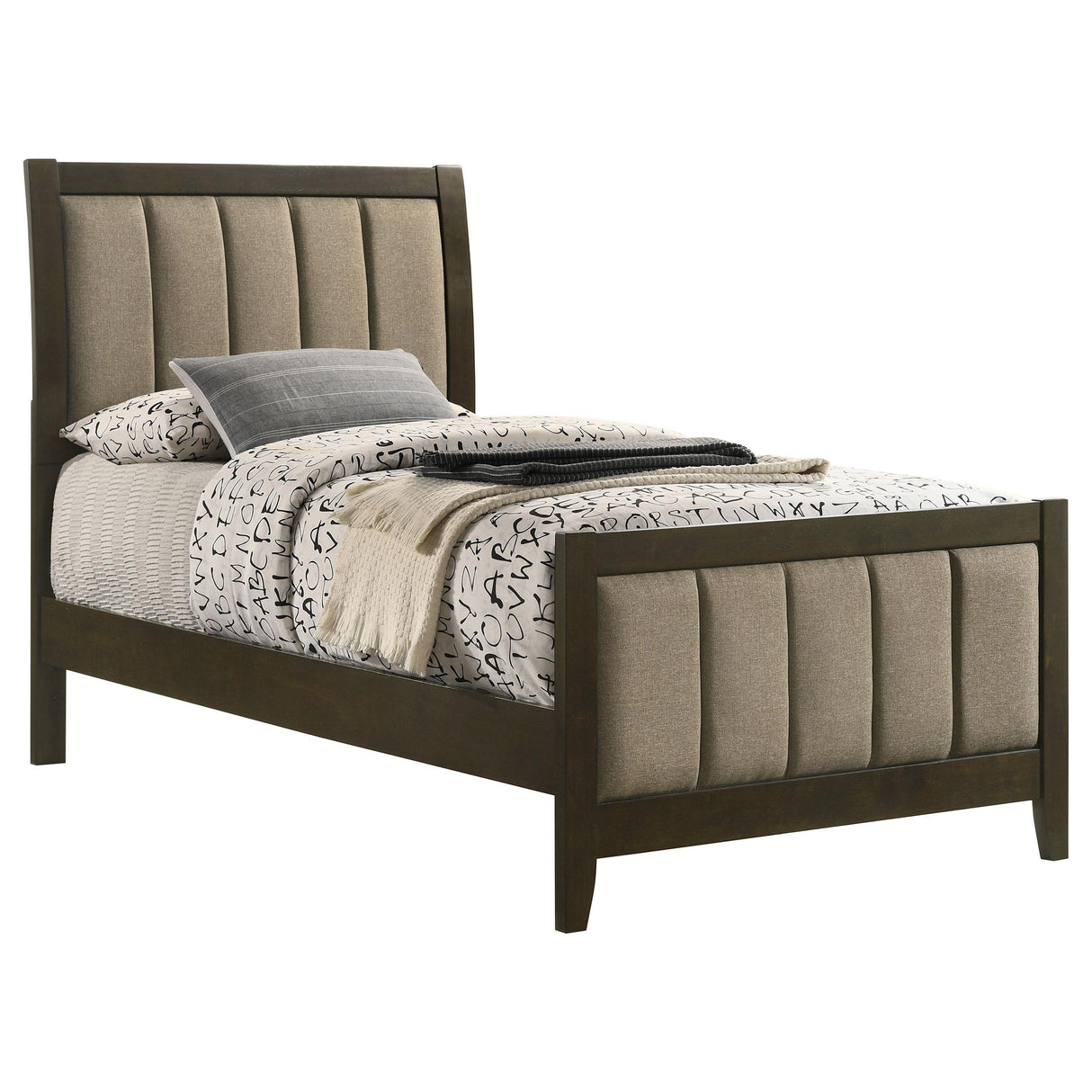 Wilkes Dark Cocoa Upholstered Twin Bed from Coaster - Luna Furniture
