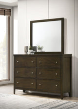 Wilkes 6-drawer Dresser and Mirror Dark Cocoa from Coaster - Luna Furniture
