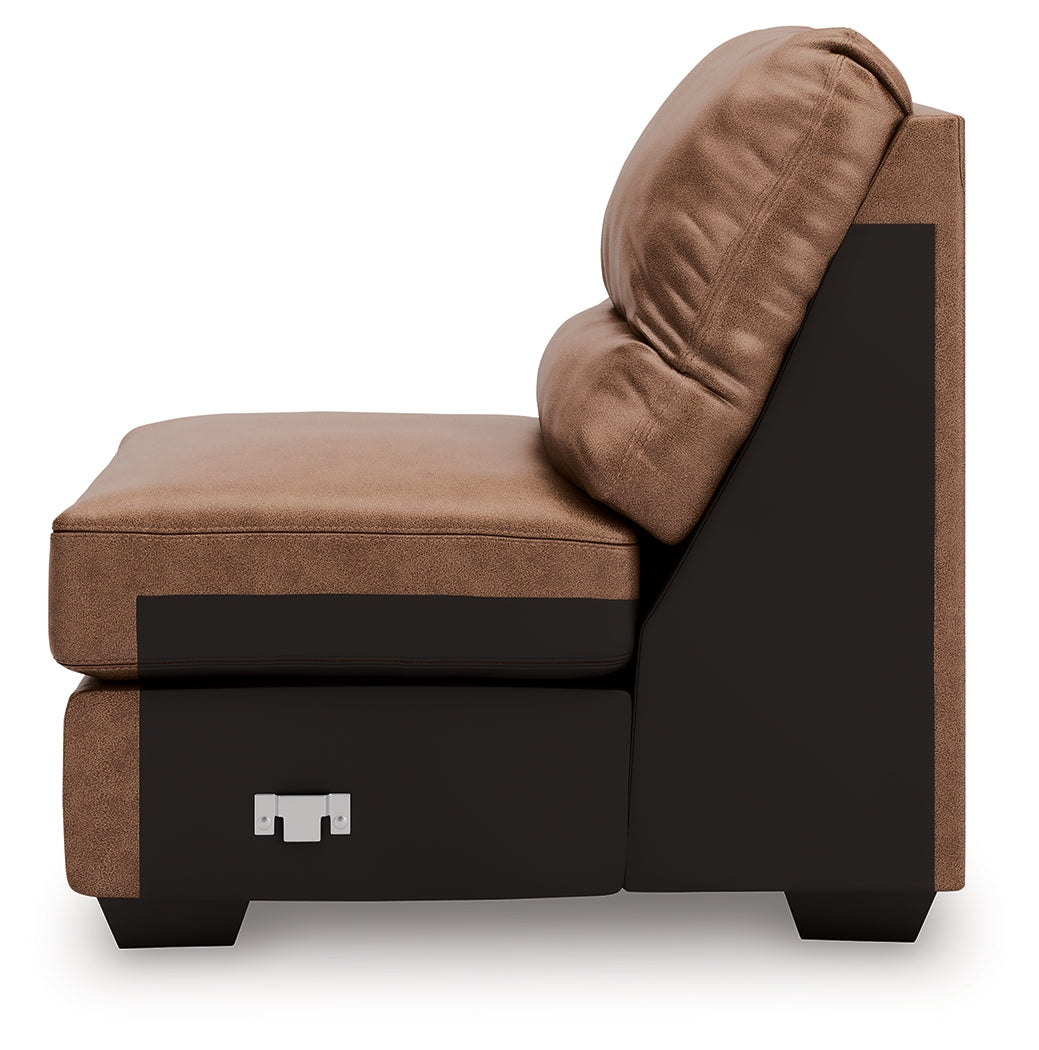 WillowBend Caramel Armless Chair from Ashley - Luna Furniture