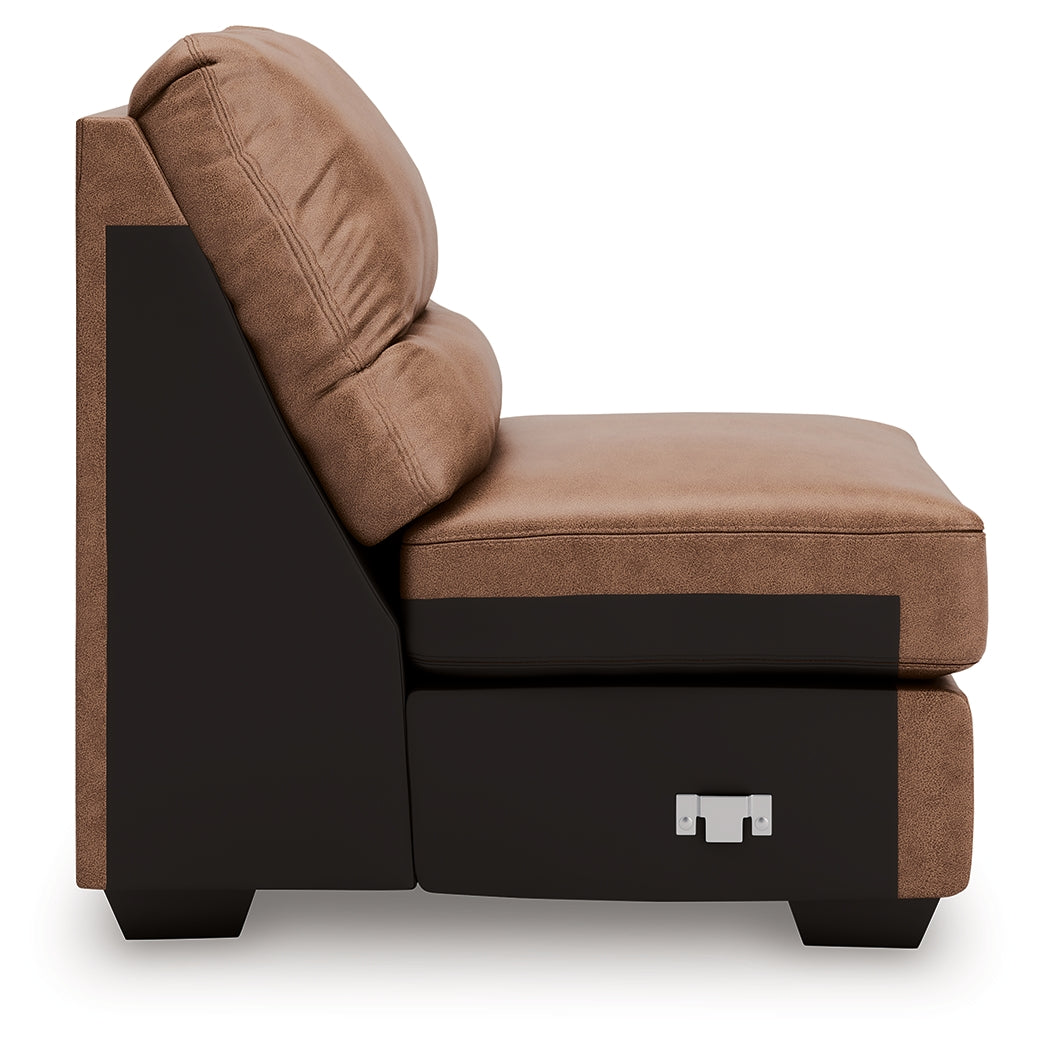 WillowBend Caramel Armless Chair from Ashley - Luna Furniture