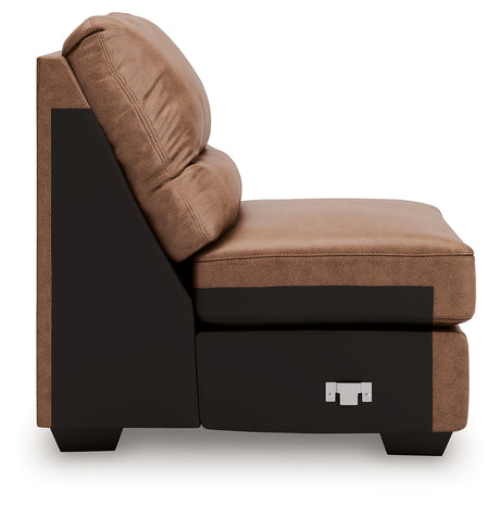 WillowBend Caramel Armless Chair from Ashley - Luna Furniture