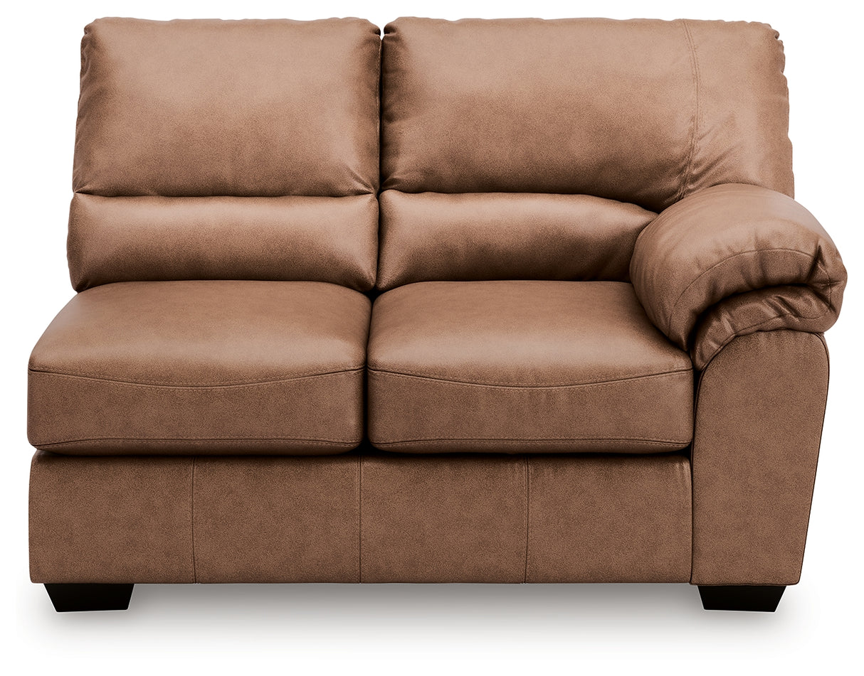 WillowBend Caramel Right-Arm Facing Loveseat from Ashley - Luna Furniture