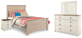 Willowton Full Panel Bed, Dresser, Mirror, Chest and Nightstand from Ashley - Luna Furniture