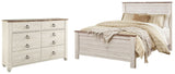 Willowton Queen Panel Bed with Dresser in Whitewash from Ashley - Luna Furniture