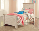 Willowton Whitewash Twin Panel Bed and Dresser from Ashley - Luna Furniture