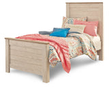 Willowton Whitewash Twin Panel Bed and Dresser from Ashley - Luna Furniture