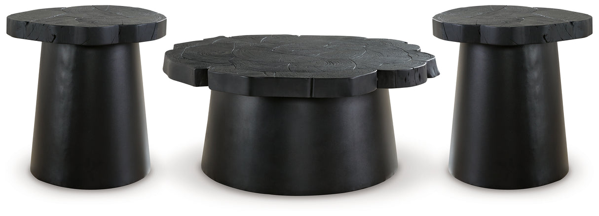 Wimbell Coffee Table with 2 End Tables in Black from Ashley - Luna Furniture