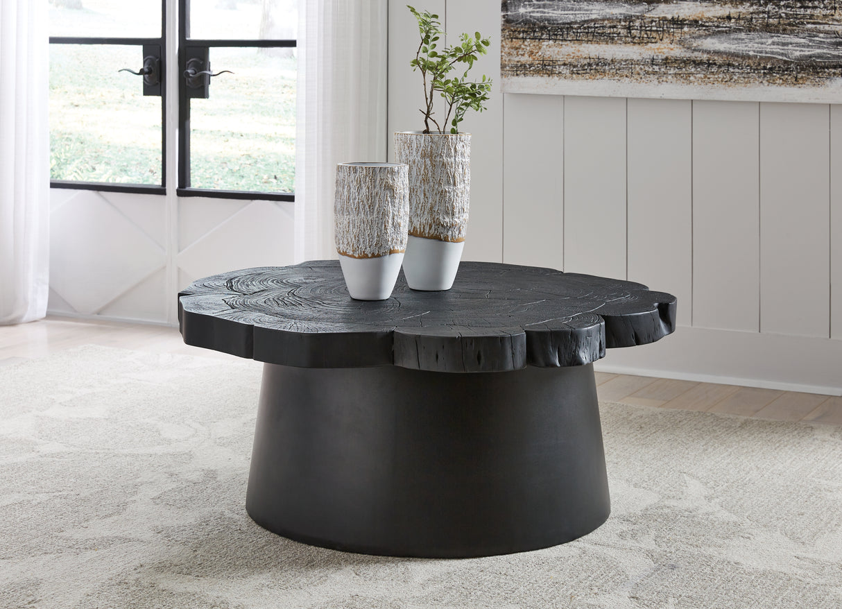 Wimbell Coffee Table with 2 End Tables in Black from Ashley - Luna Furniture