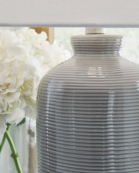 Wimlow Gray Blue Table Lamp from Ashley - Luna Furniture