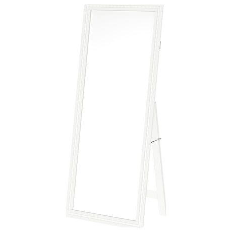 Windrose White Full Length Floor Standing Tempered Mirror with LED Lighting from Coaster - Luna Furniture