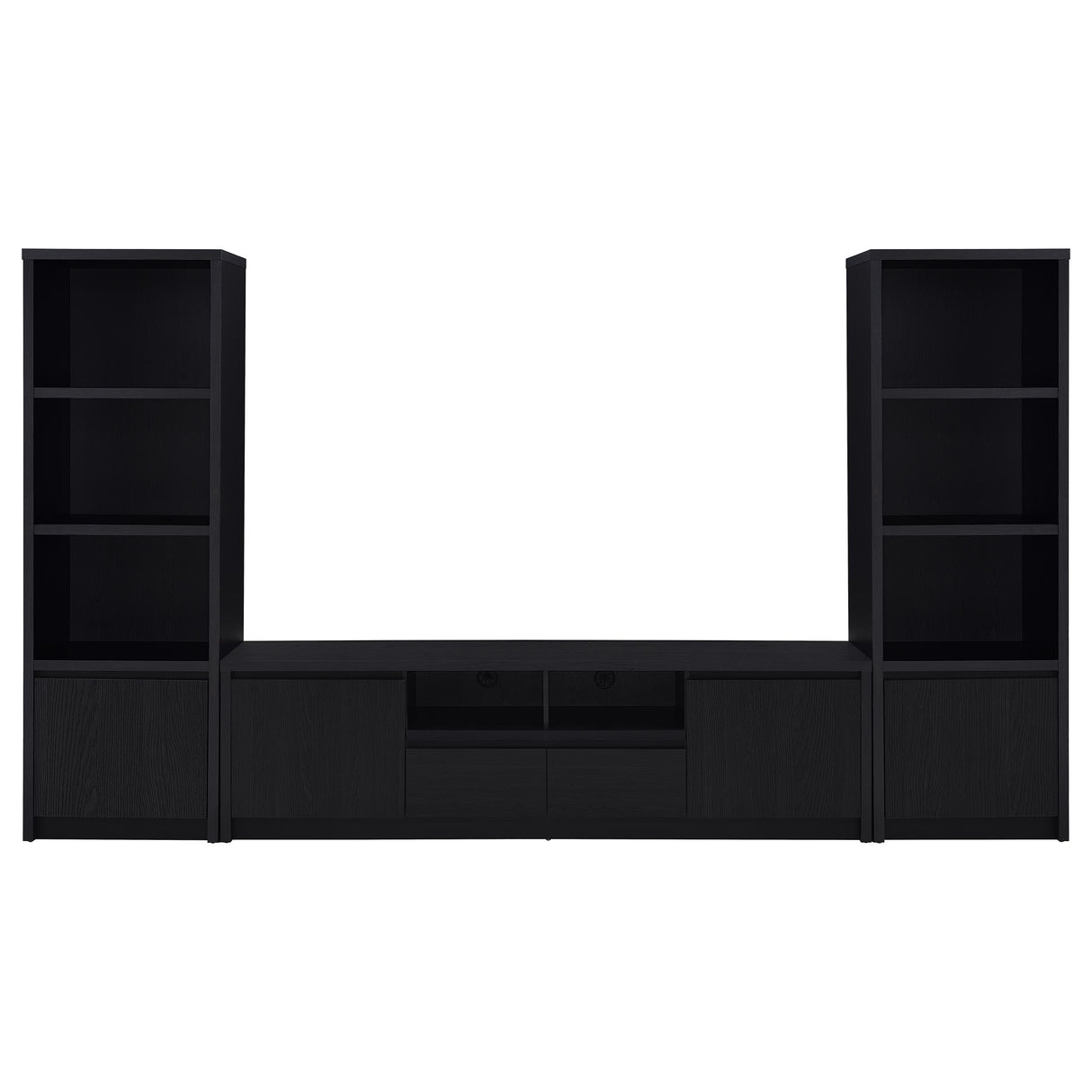 Winfield Black 3-Piece Entertainment Center 78-inch TV Stand from Coaster - Luna Furniture