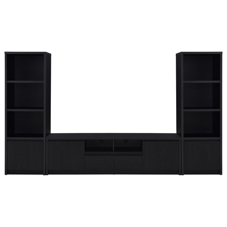 Winfield Black 3-Piece Entertainment Center 78-inch TV Stand from Coaster - Luna Furniture