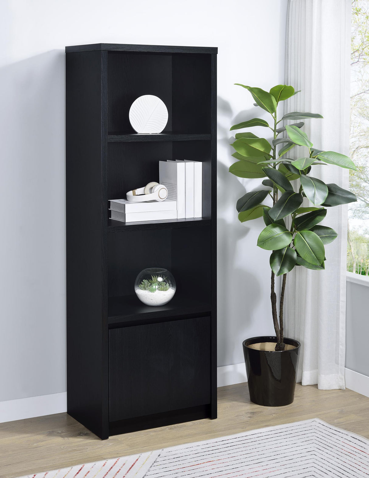 Winfield 3-sheld Media Tower Entertainment Pier Black from Coaster - Luna Furniture