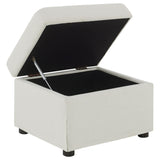 Winter Beige Upholstered Hydraulic Lift Top Storage Ottoman from Coaster - Luna Furniture