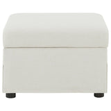 Winter Beige Upholstered Hydraulic Lift Top Storage Ottoman from Coaster - Luna Furniture