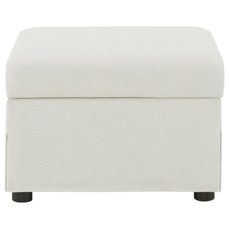 Winter Beige Upholstered Hydraulic Lift Top Storage Ottoman from Coaster - Luna Furniture