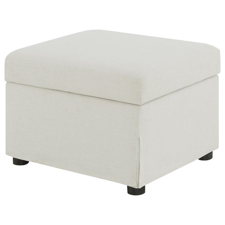 Winter Beige Upholstered Hydraulic Lift Top Storage Ottoman from Coaster - Luna Furniture