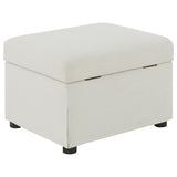 Winter Beige Upholstered Hydraulic Lift Top Storage Ottoman from Coaster - Luna Furniture