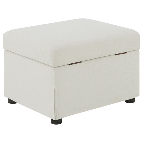 Winter Beige Upholstered Hydraulic Lift Top Storage Ottoman from Coaster - Luna Furniture